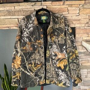 EUC CABELA’S Men’s Mossy Oak Camo Hunting Shirt Outdoor Camping Shacket Green M